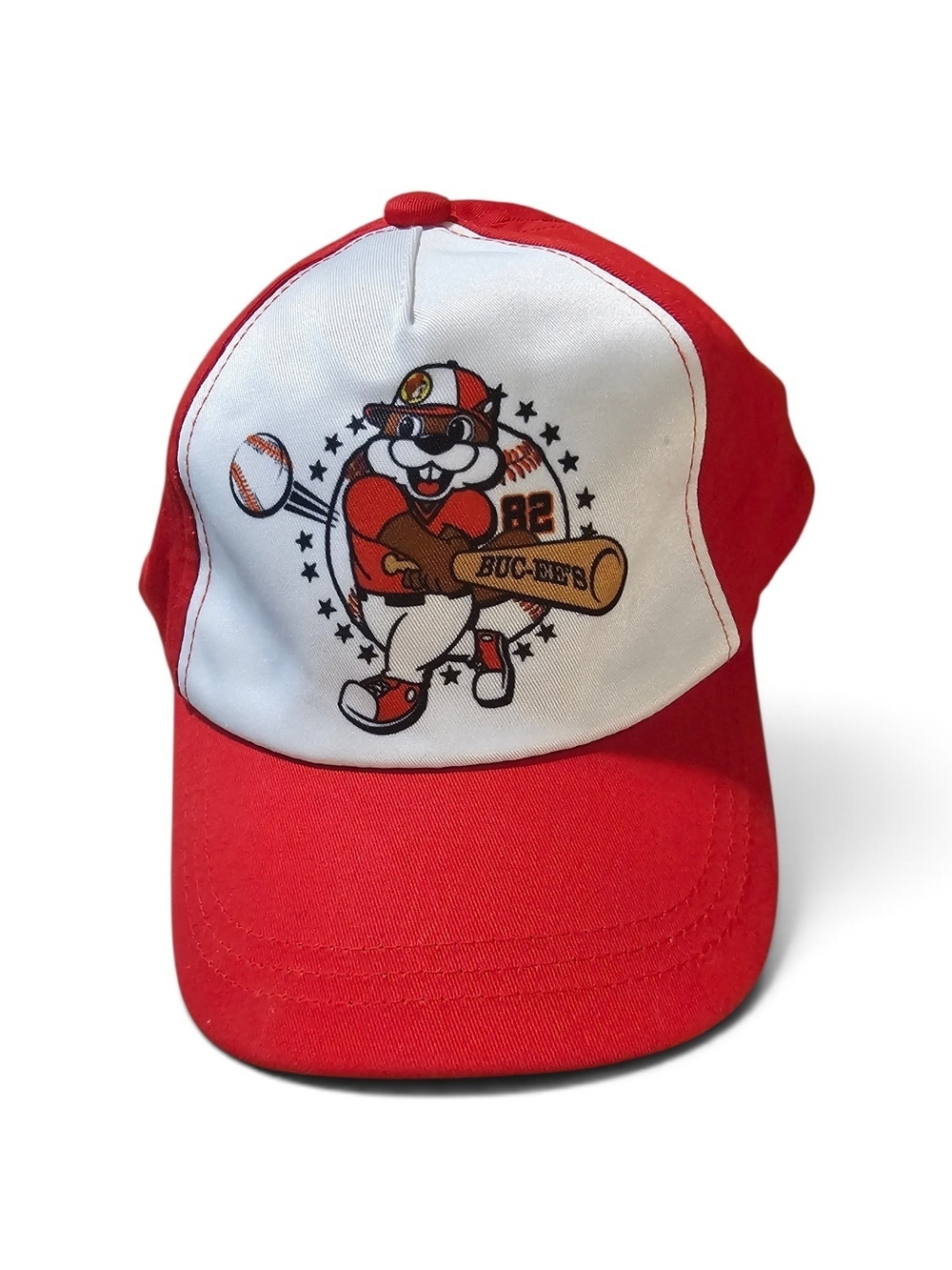 Youth Buc-ee's Red and White Baseball Cap